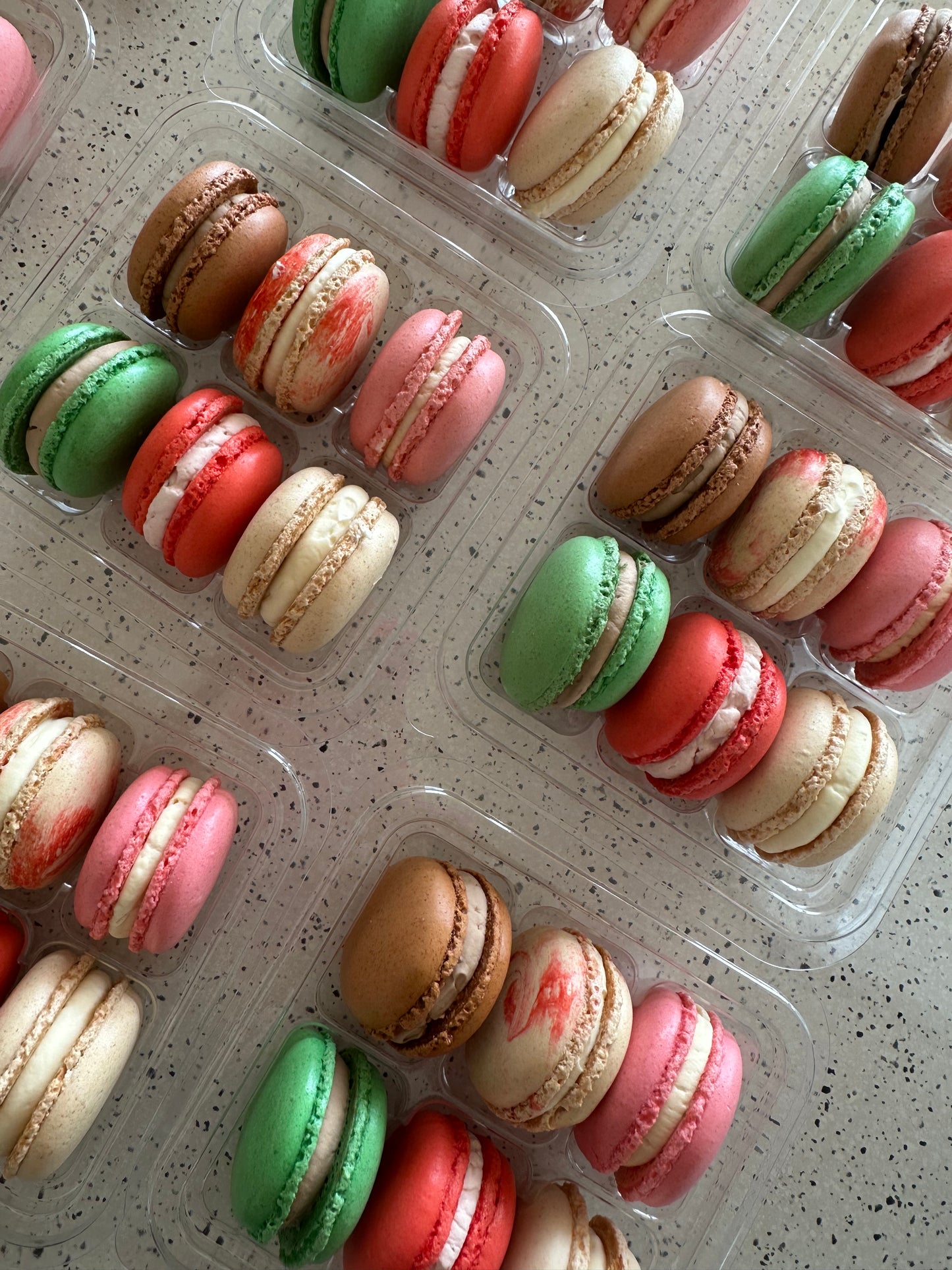 Christmas Coloured Macarons